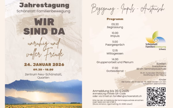 Angebot: Jahrestagung der Familienbewegung am 24. Januar 2026