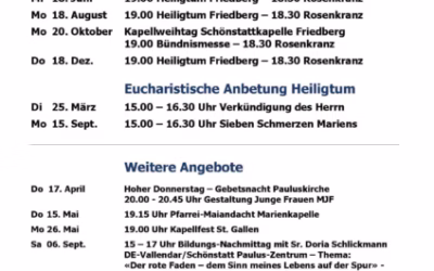 Jahresprogramm Region Gossau 2025